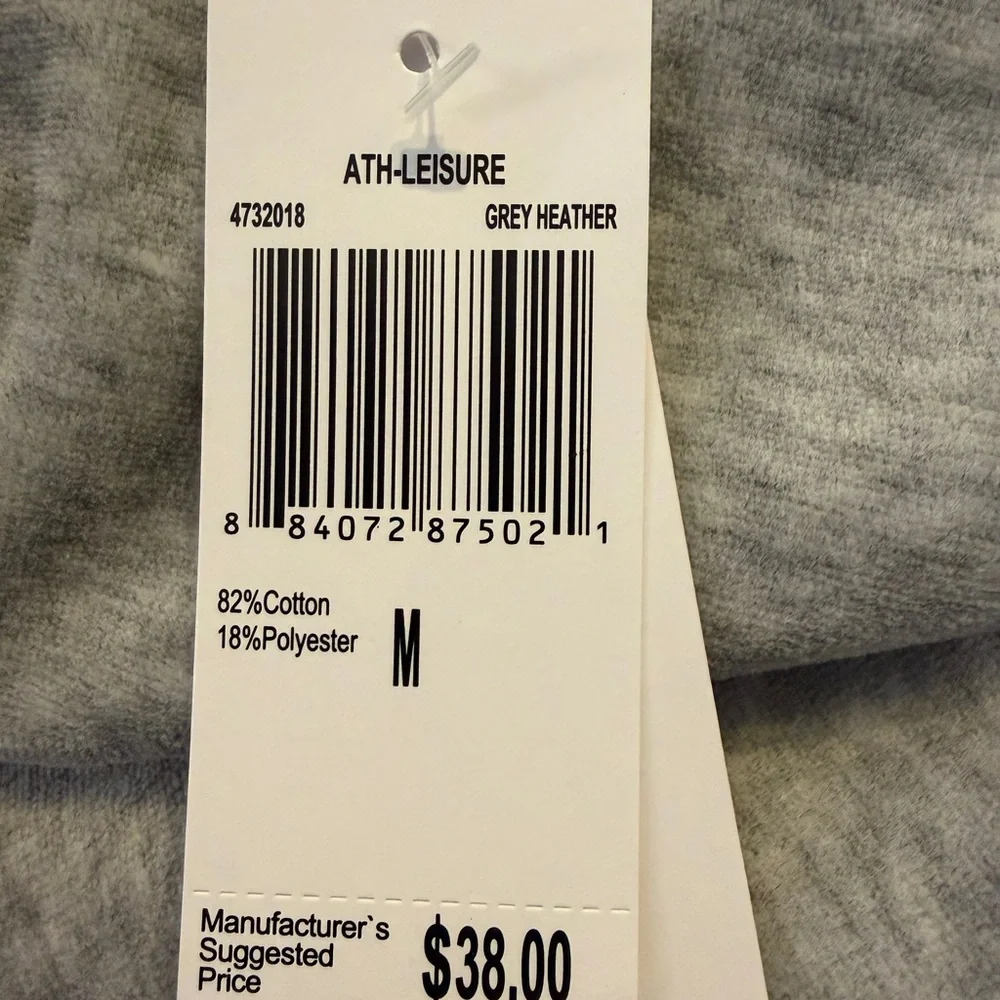 Workshop Republic Clothing Light Gray Crewneck Velour Sweatshirt - Picture 6 of 7